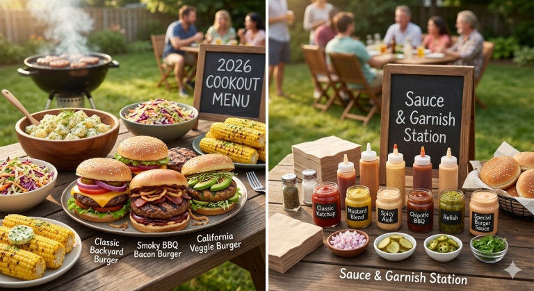 Cookout Food Menu — Burgers, Sides, Sauces & More (Full Guide 2026)